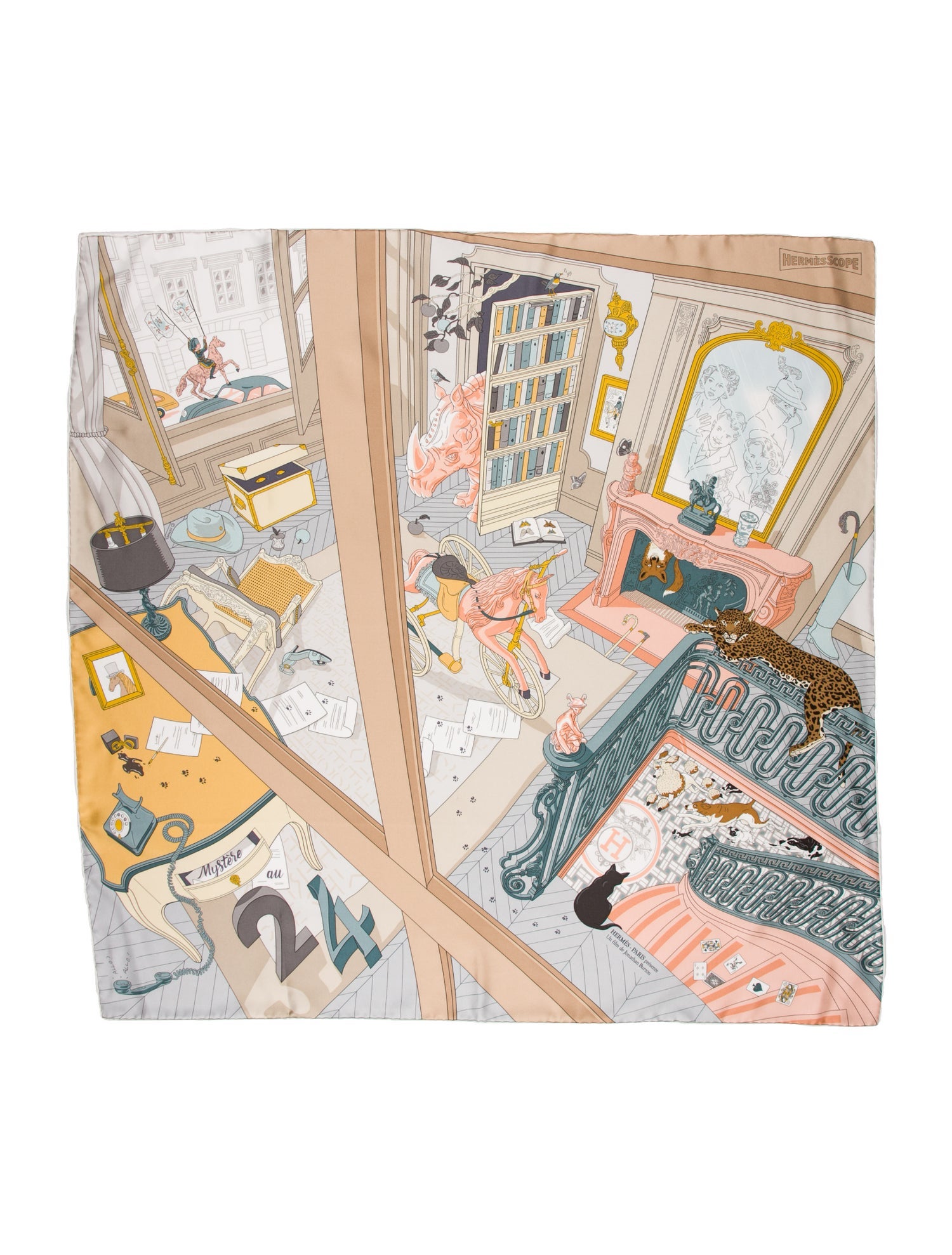 Hermès Mystere Au 24 Silk Scarf w/ Tags