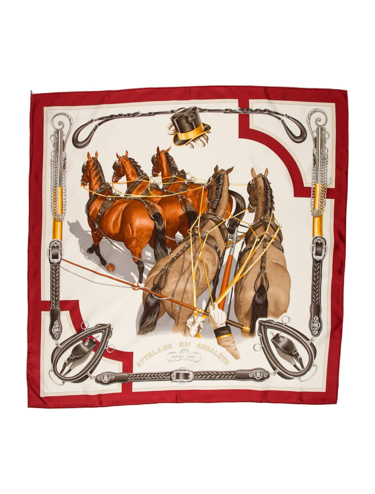 Hermès Attelage en Arbalete Forever Silk Scarf w/ Tags