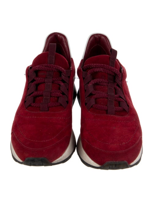 Hermès Suede Colorblock Pattern Sneakers