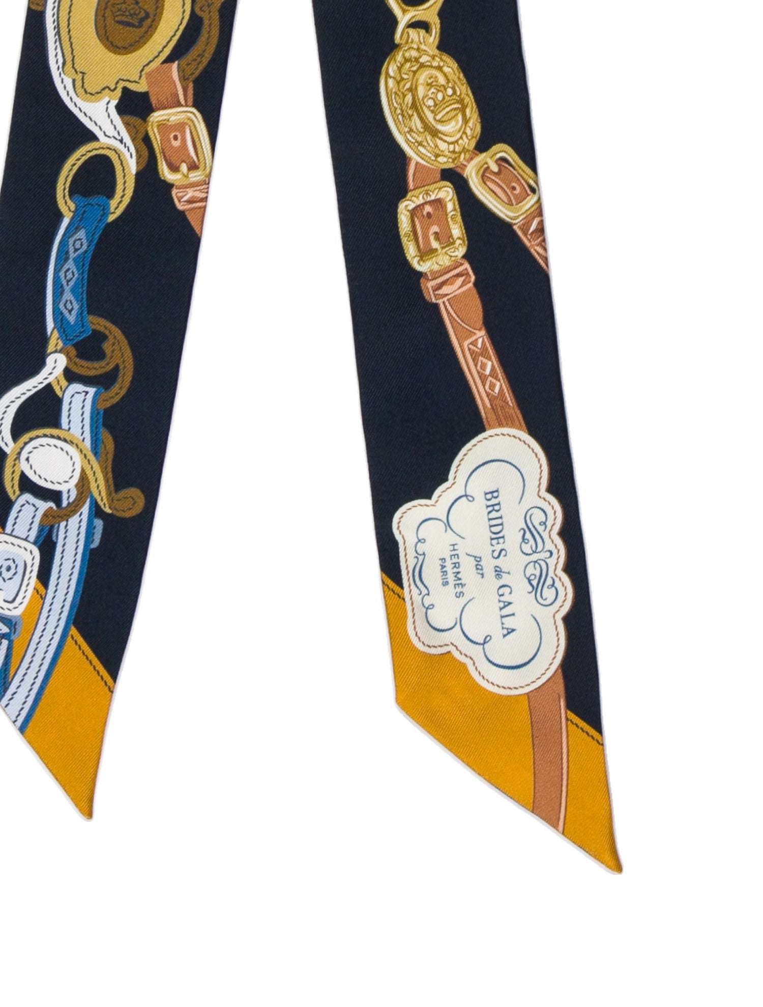 Hermès Brides de Gala Applique Pique Silk Twilly Scarf w/ Tags