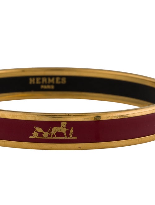 Hermès Calèche Narrow Enamel Bracelet