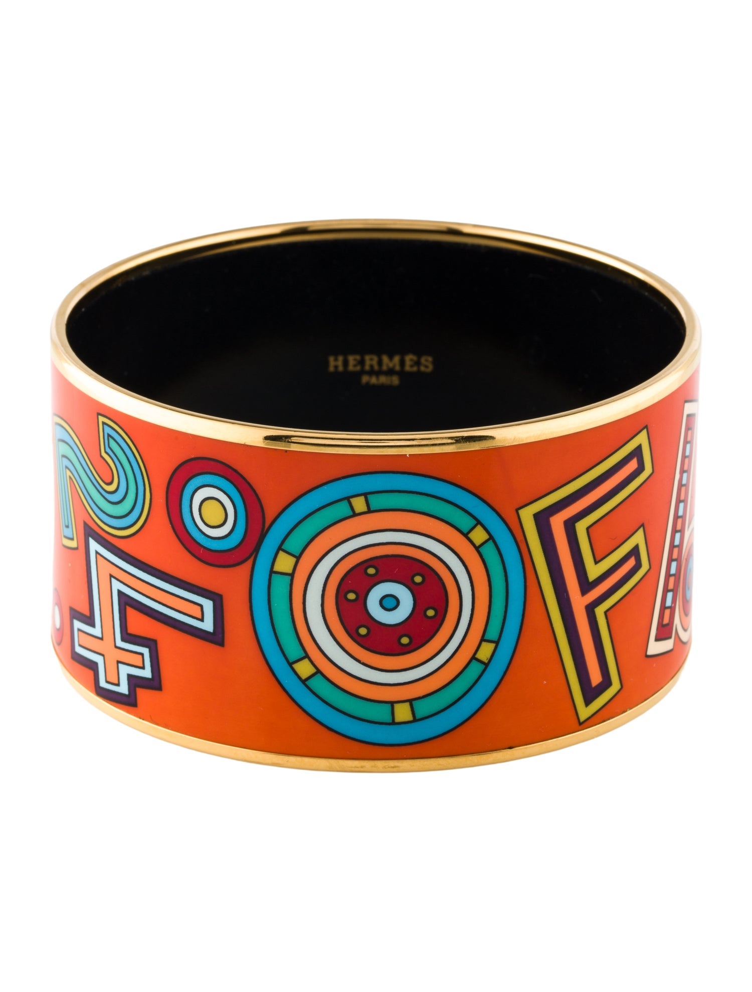 Hermès Extra Wide Enamel Bangle Bracelet