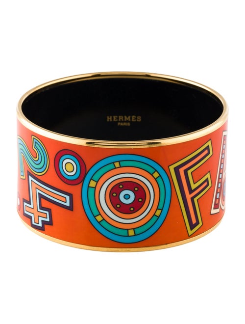 Hermès Extra Wide Enamel Bangle Bracelet