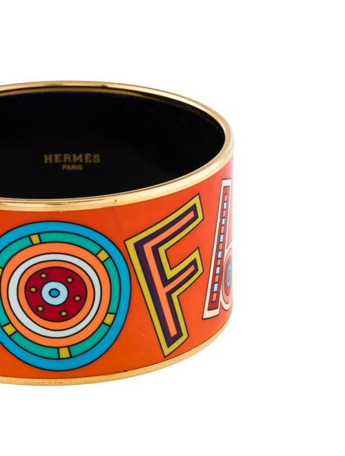 Hermès Extra Wide Enamel Bangle Bracelet