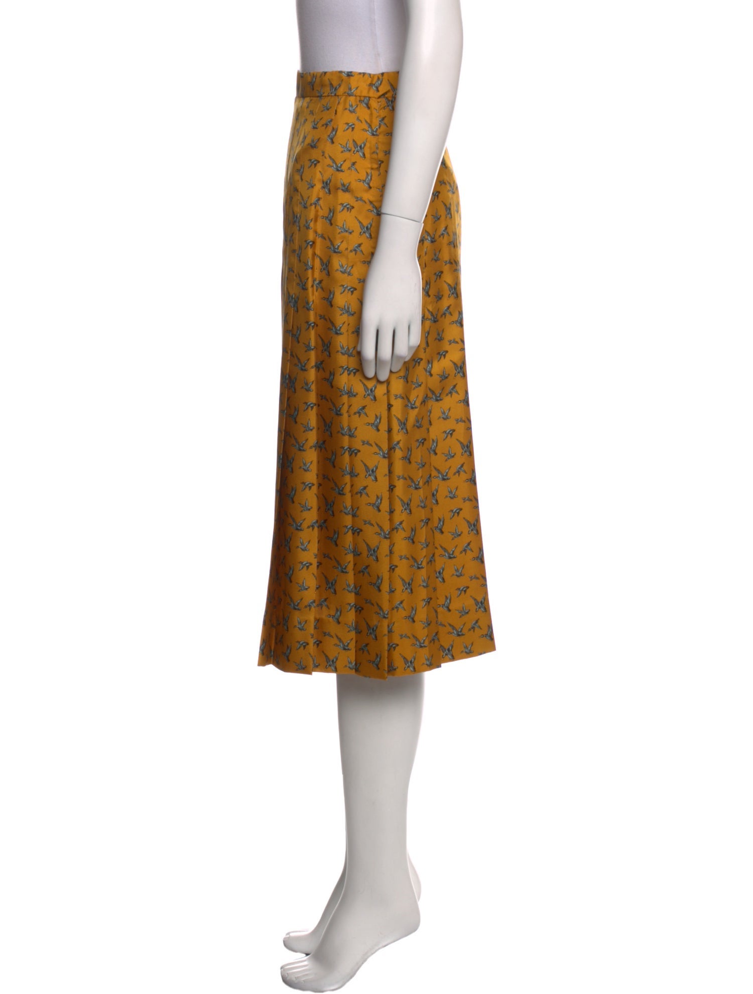 Hermès Silk Knee-Length Skirt