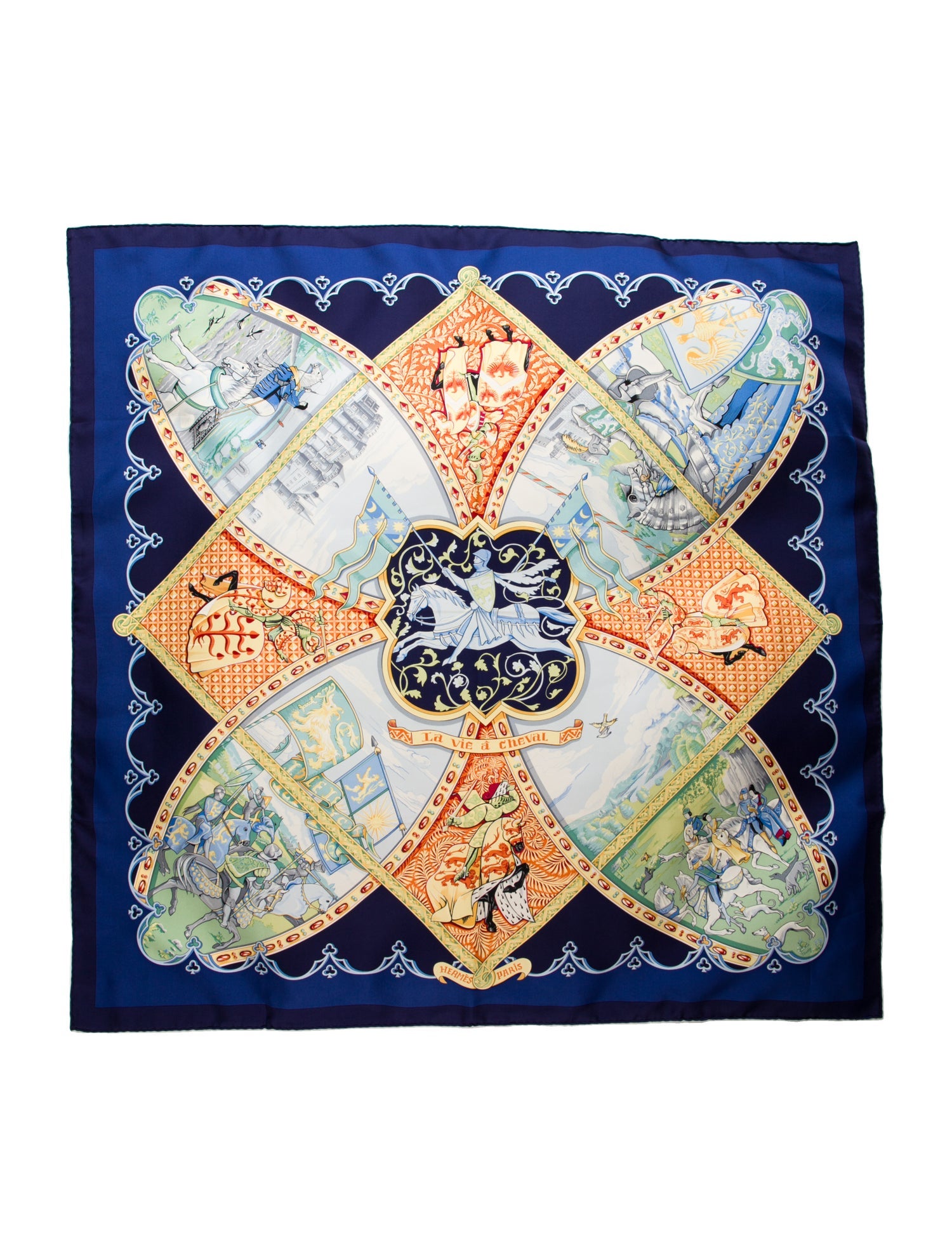 Hermès La Vie a Cheval Silk Scarf