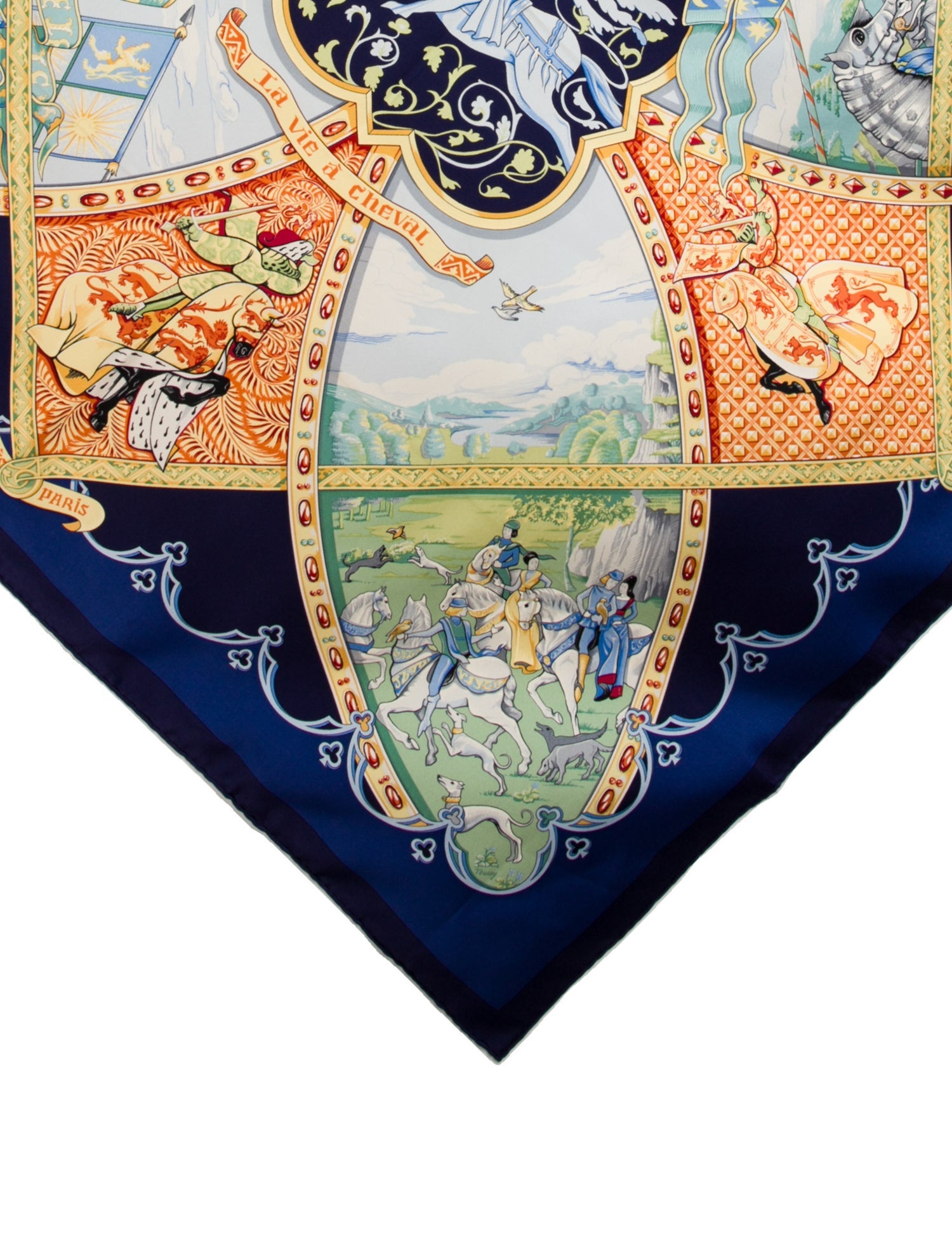 Hermès La Vie a Cheval Silk Scarf