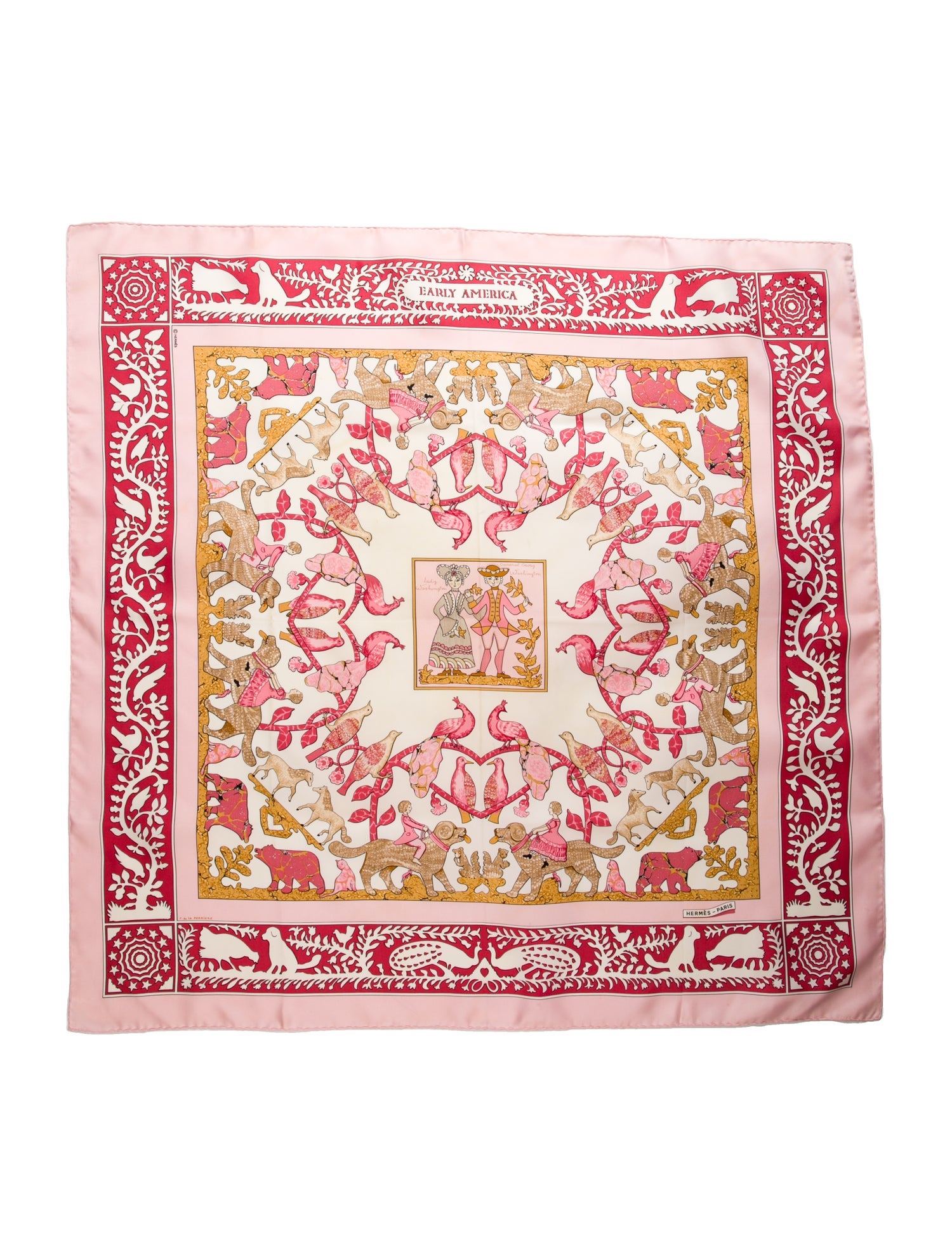 Hermès Early America Silk Scarf