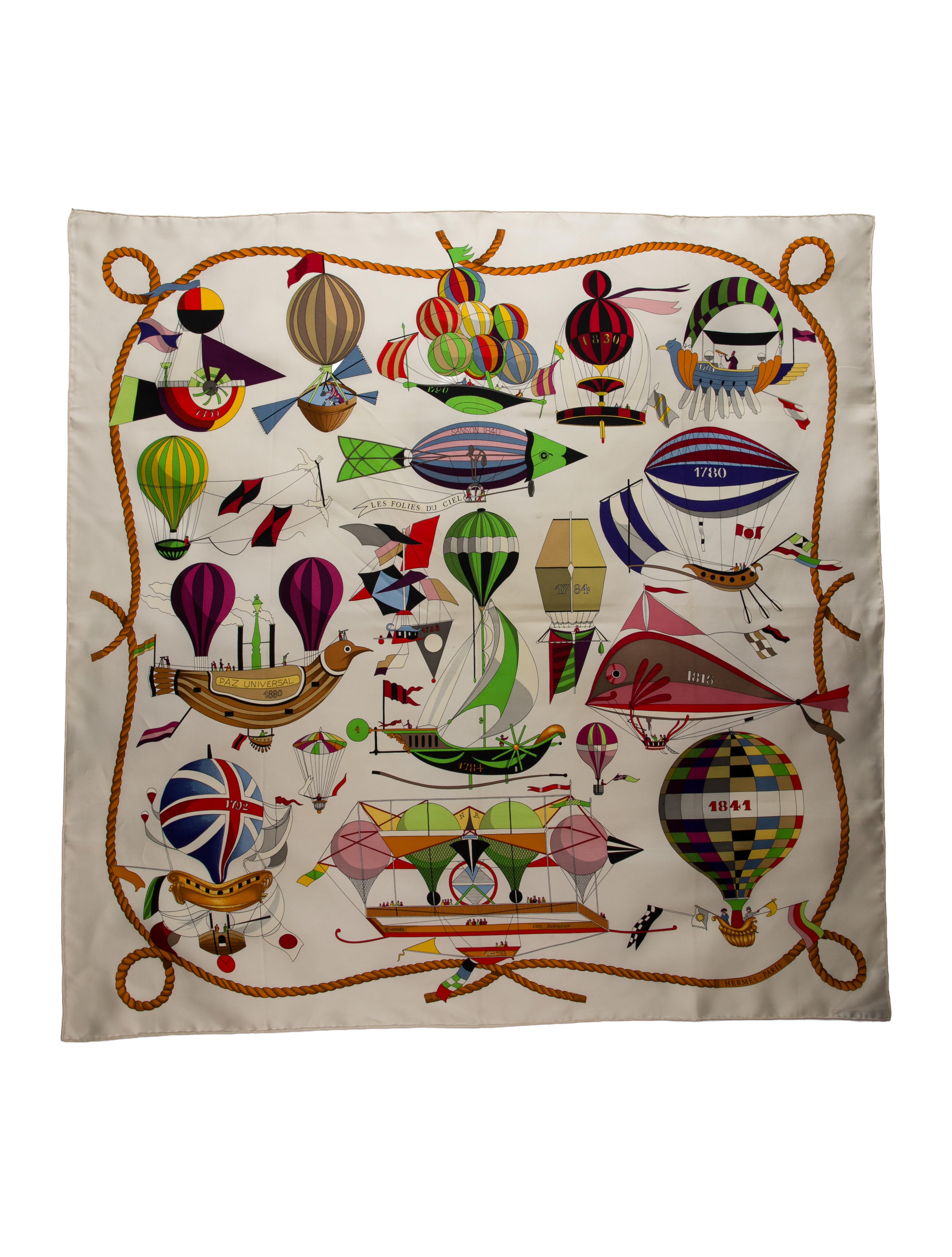 Hermès Les Folies du Ciel Silk Scarf