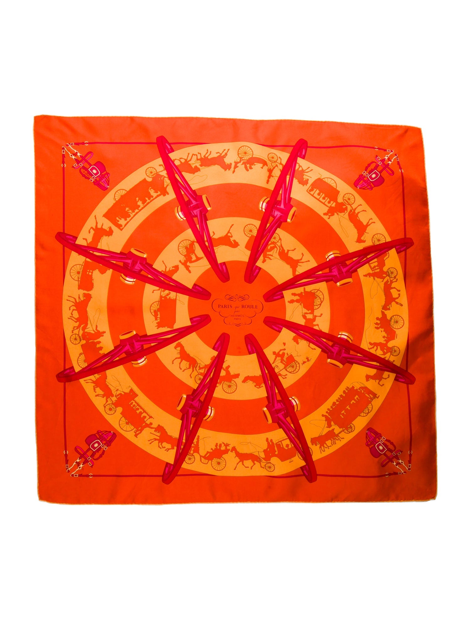 Hermès Paris qui Roule Silk Scarf