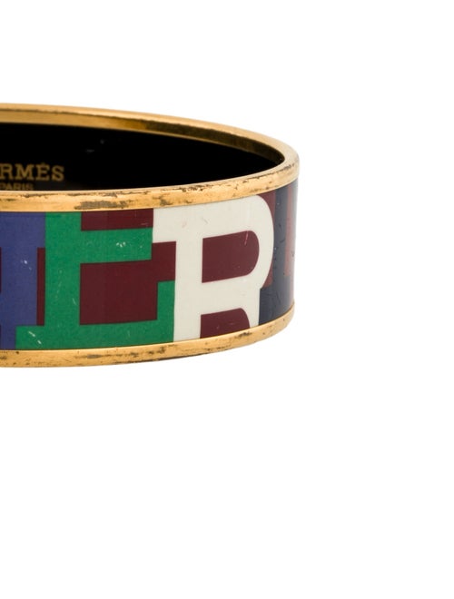 Hermès Wide Enamel Bangle Bracelet