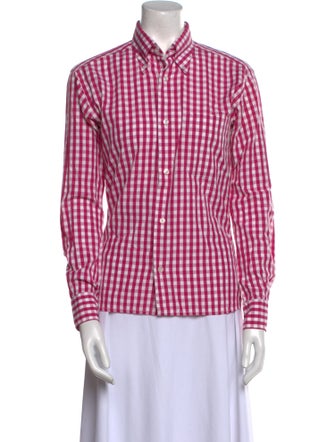 Hermès Plaid Print Long Sleeve Shirt