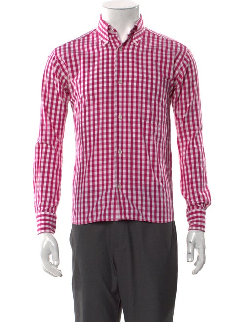 Hermès Plaid Print Long Sleeve Shirt