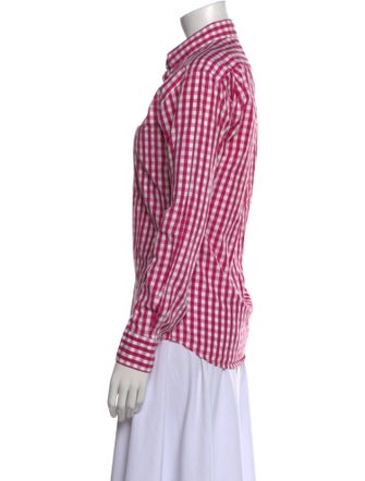 Hermès Plaid Print Long Sleeve Shirt