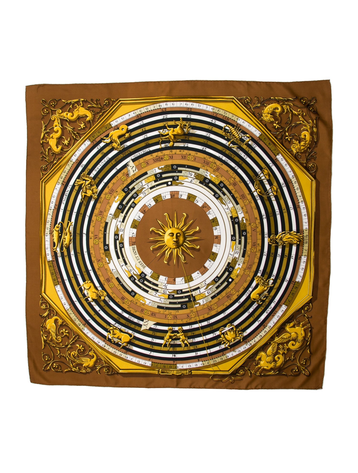 Hermès Dies Et Hore Silk Scarf