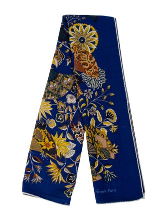 Hermès Fleurs et Papillons de Tissus Cashmere Shawl