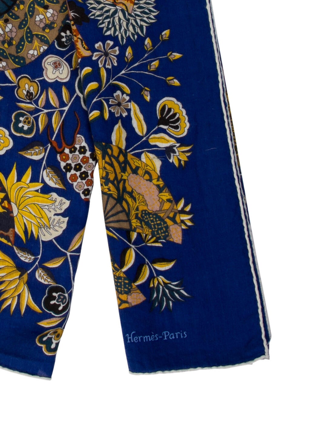 Hermès Fleurs et Papillons de Tissus Cashmere Shawl