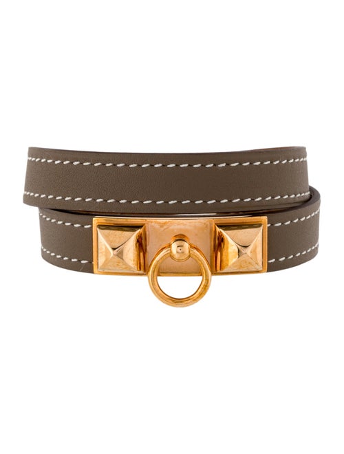 Hermès Leather Rivale Double Tour Wrap Bracelet