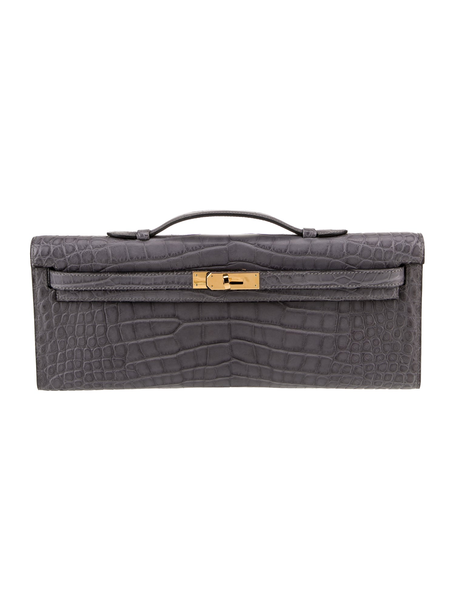 Hermès Matte Alligator Kelly Cut Clutch