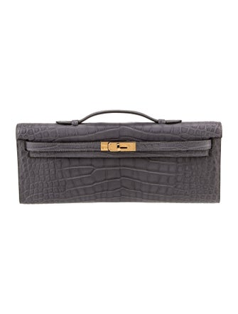 Hermès Matte Alligator Kelly Cut Clutch