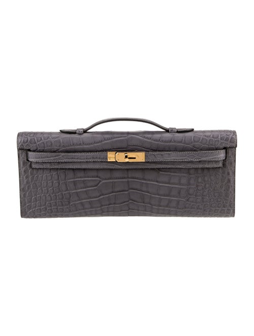 Hermès Matte Alligator Kelly Cut Clutch