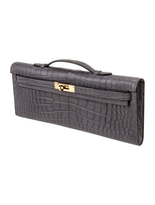 Hermès Matte Alligator Kelly Cut Clutch