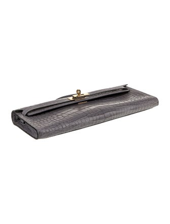 Hermès Matte Alligator Kelly Cut Clutch