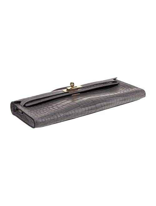 Hermès Matte Alligator Kelly Cut Clutch