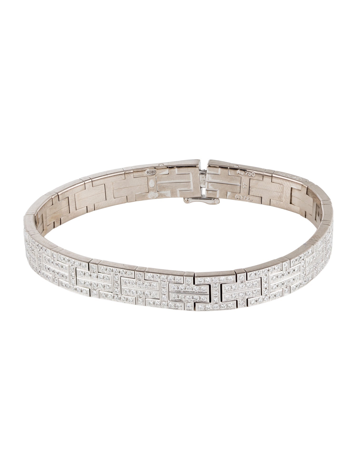 Hermès 18K 3.15ctw Diamond Kilim Link Bracelet