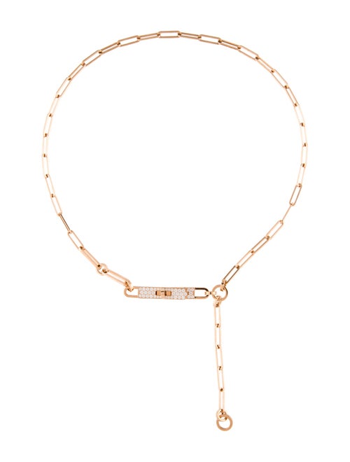 Hermès 18K Diamond Kelly Chaine Lariat Necklace, Small Model