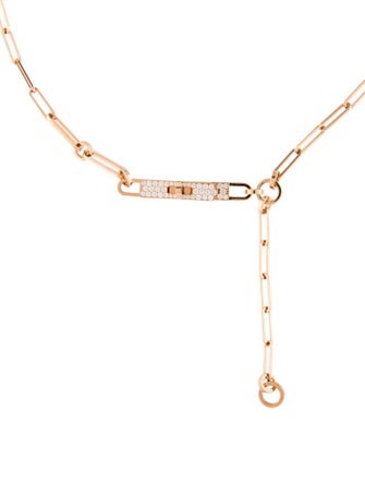 Hermès 18K Diamond Kelly Chaine Lariat Necklace, Small Model