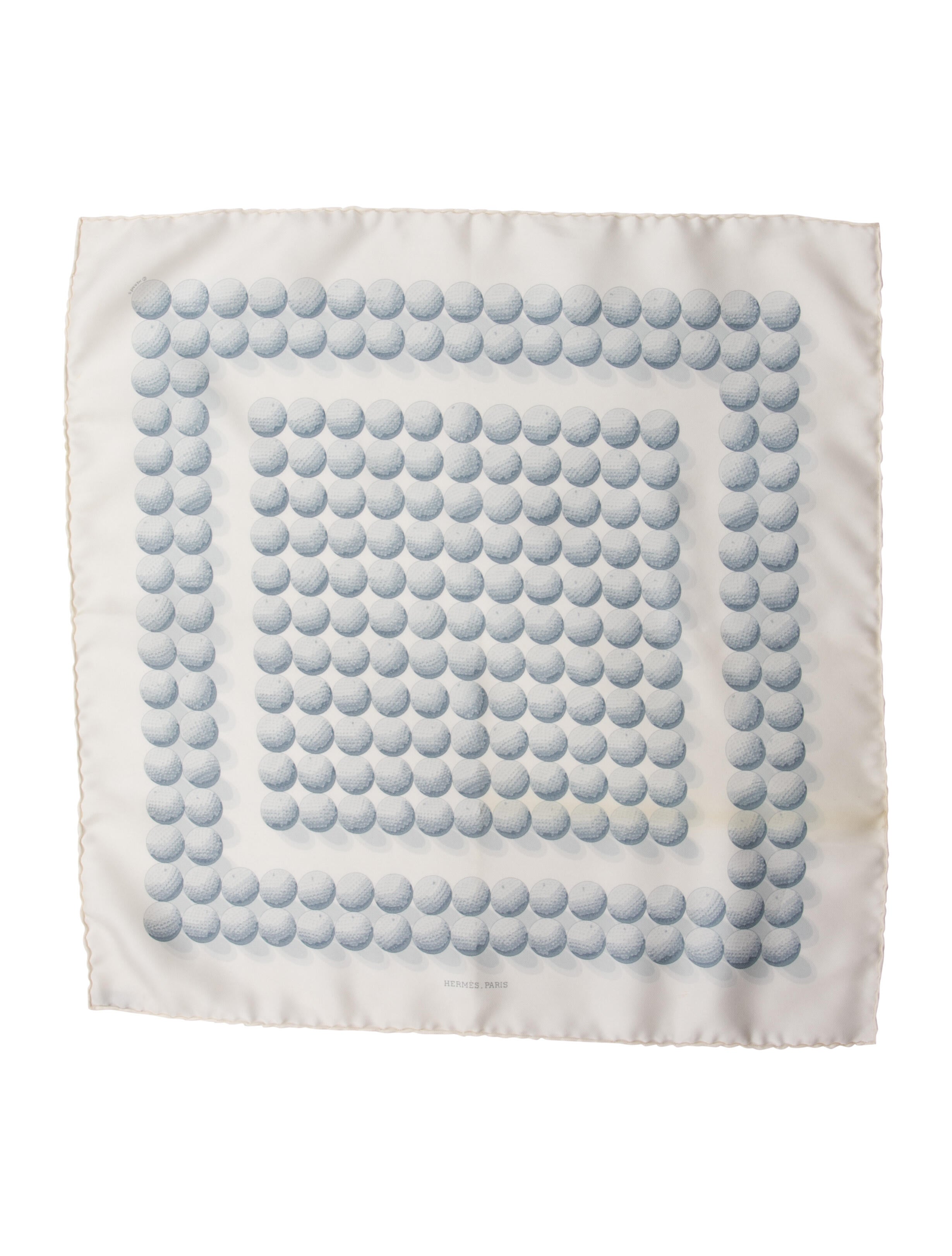 Hermès Balles de Golf Pocket Square Silk Scarf