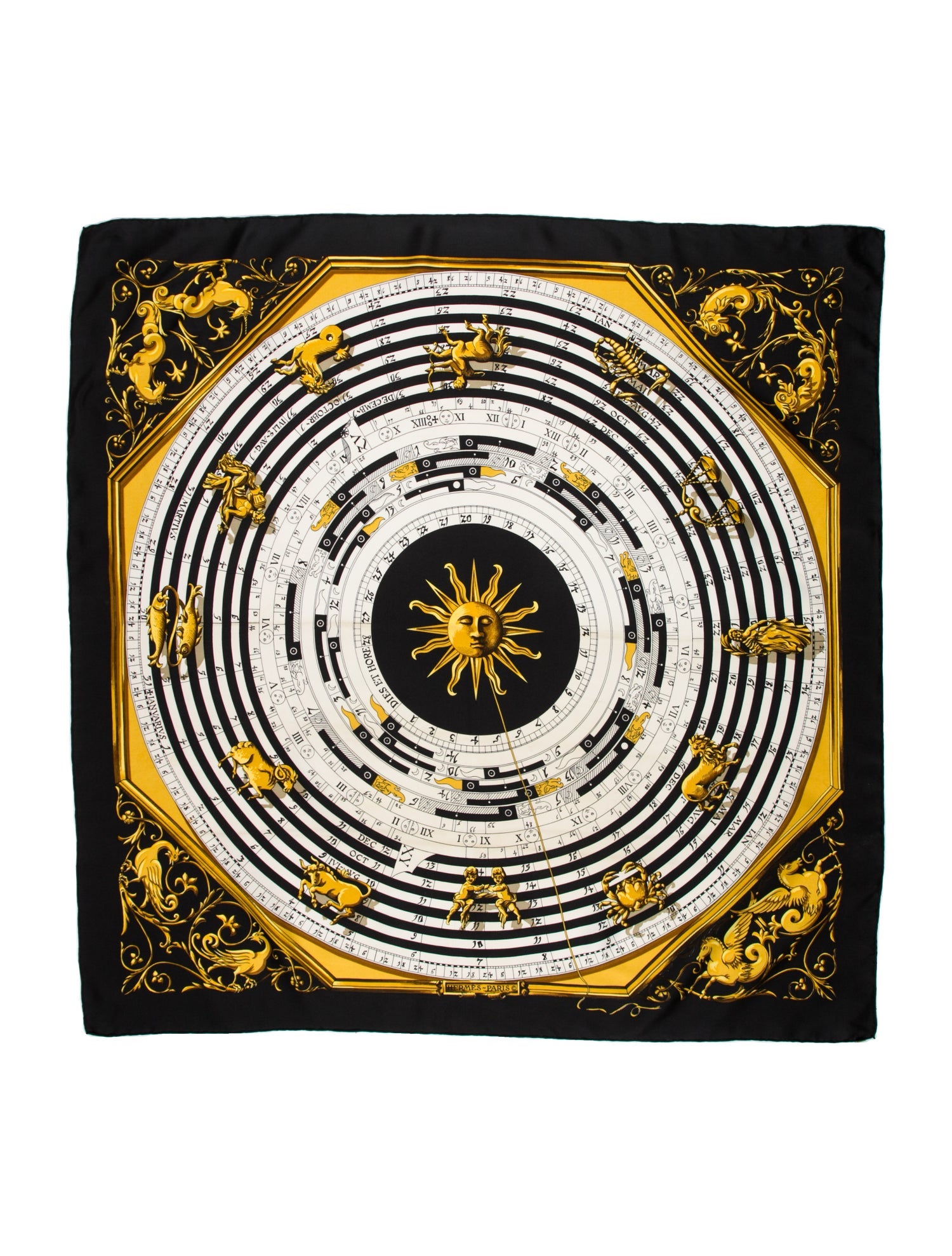 Hermès Dies Et Hore Silk Scarf
