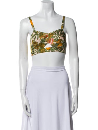 Hermès Silk Printed Crop Top
