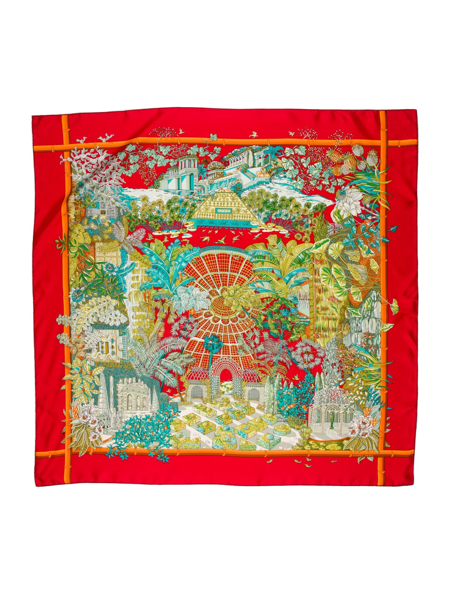 Hermès Jardins d'Hiver Silk Scarf