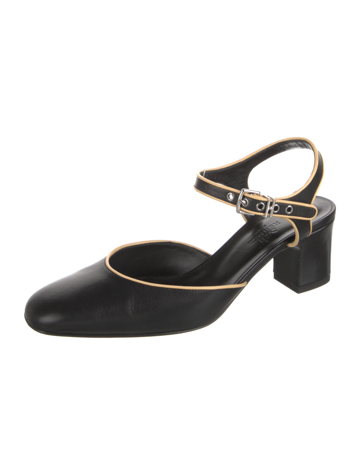 Hermès Kamilla 60 Leather Slingback Pumps