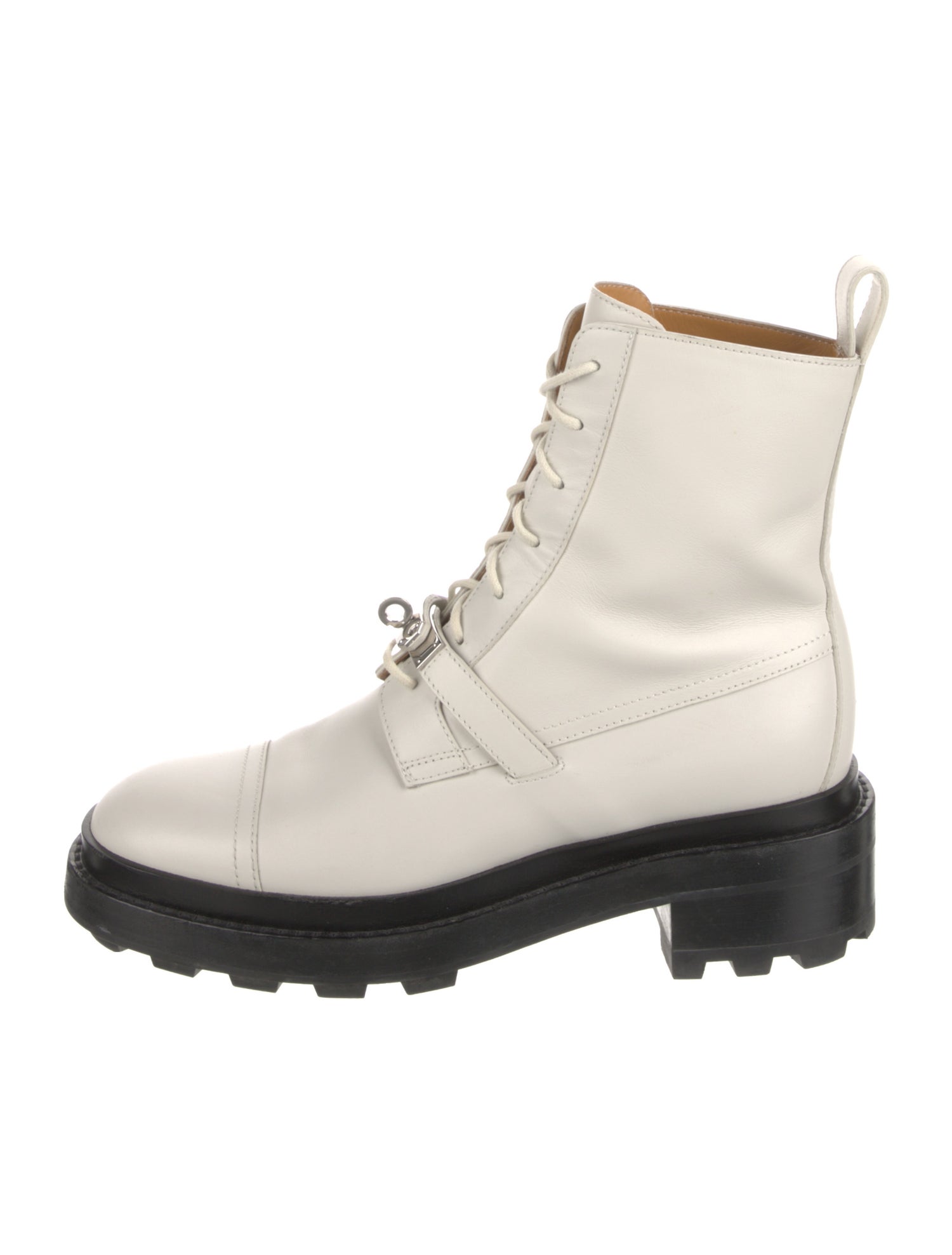 Hermès Funk Leather Combat Boots