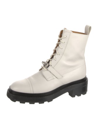 Hermès Funk Leather Combat Boots
