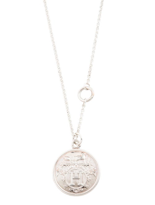 Hermès Ex-Libris Long Pendant Necklace, Medium Model