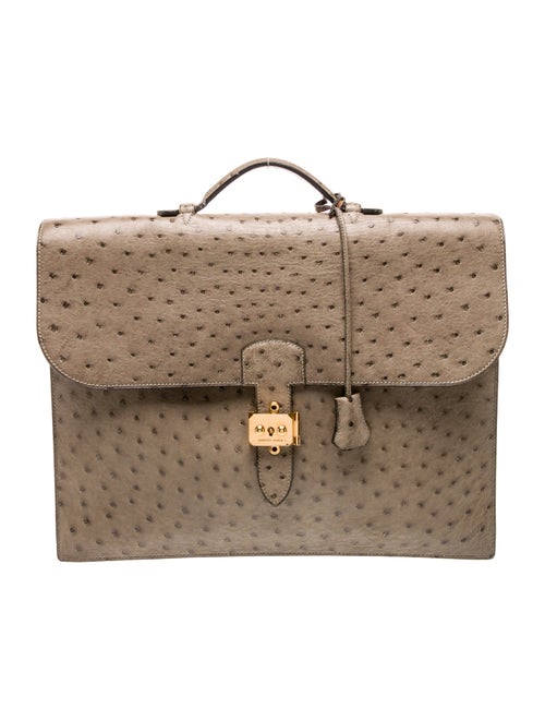 Hermès Ostrich Sac à Depeches 38