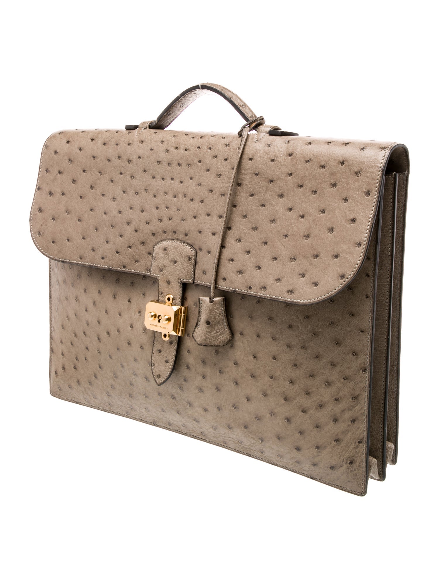 Hermès Ostrich Sac à Depeches 38