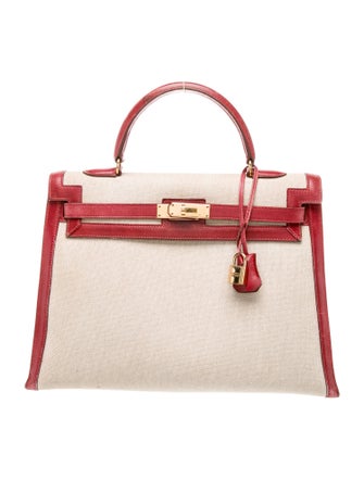 Hermès Toile & Barenia Kelly Sellier 35