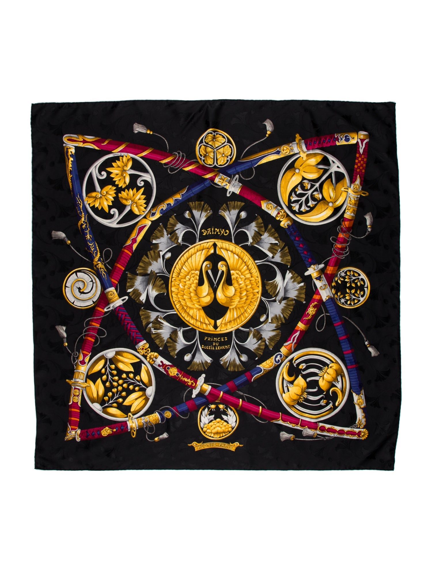 Hermès Daimyo Princes du Soleil Levant Silk Scarf