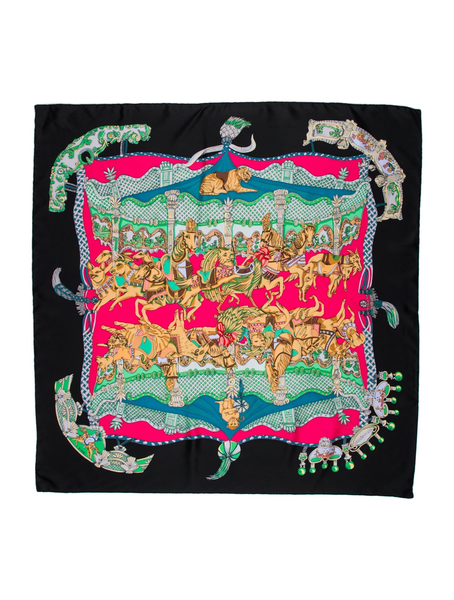 Hermès Tournez Manège Silk Scarf