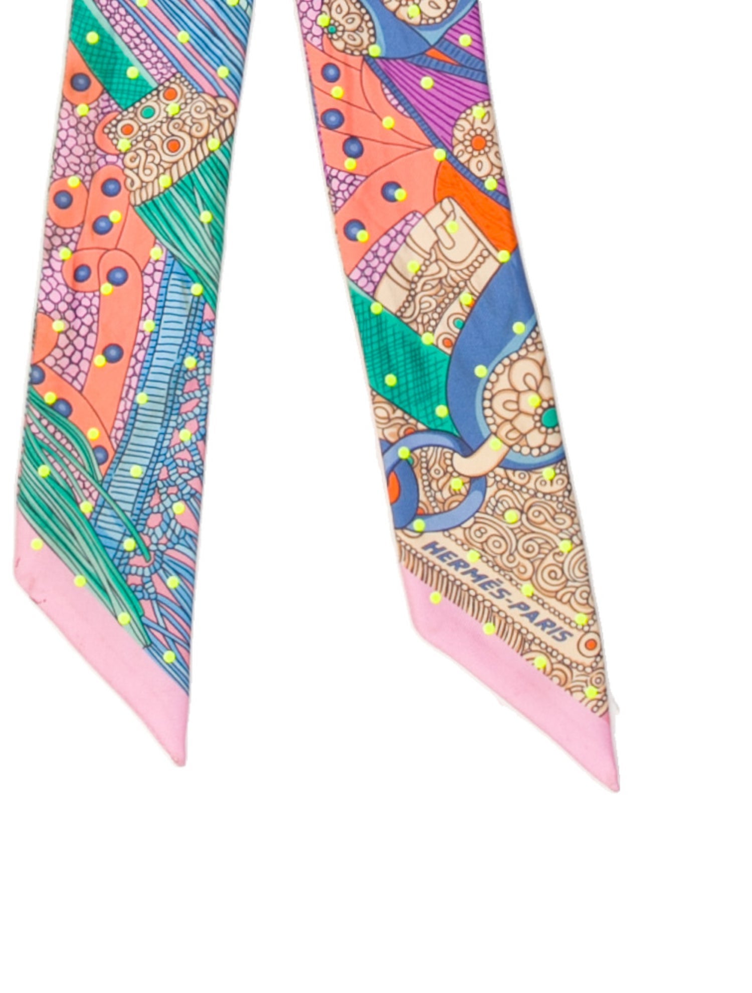 Hermès Selle de Dignitaire Plumetis Silk Twilly Scarf