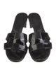 Hermès H Logo Patent Leather Slides