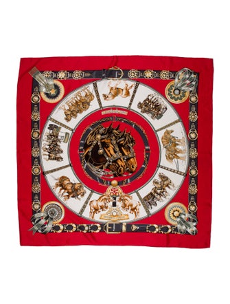 Hermès Chevaux De Trait Silk Scarf