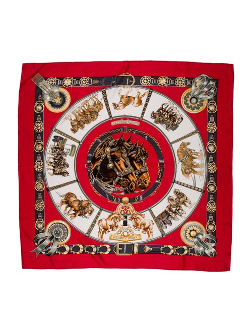 Hermès Chevaux De Trait Silk Scarf