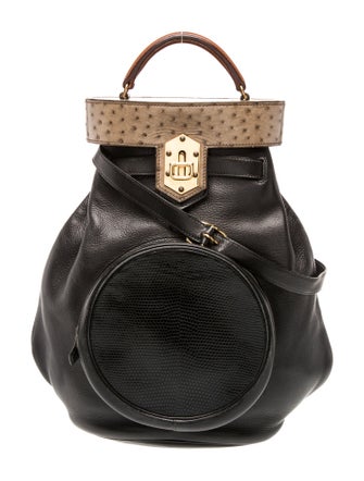 Hermès Savoy Lizard Ostrich Sumac Shoulder Bag