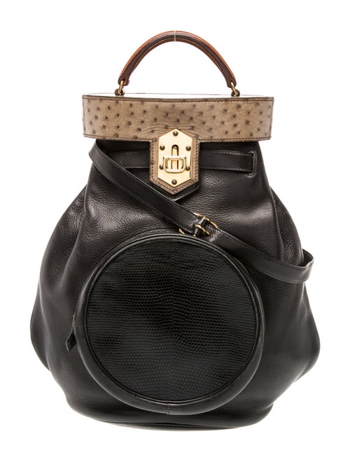 Hermès Savoy Lizard Ostrich Sumac Shoulder Bag